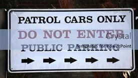  Presentation with police - Slide deck with police-department-patrol-cars background and a light blue colored foreground