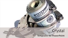  Presentation with hand handcuffs - PPT theme featuring police drug - money with handcuffs american money background and a light gray colored foreground