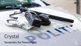  Presentation with dutch - Theme having police equipment on a dutch background and a light blue colored foreground