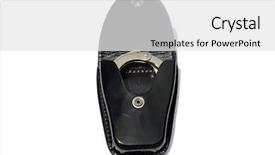  Presentation with hand handcuffs - Colorful presentation design enhanced with police hand cuffs police handcuffs backdrop and a white colored foreground