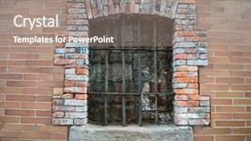  Presentation with jail - PPT theme enhanced with police history - historic jail cell in lower background and a gray colored foreground