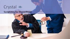  Presentation with inspector - PPT layouts featuring police-inspector-arresting-old-judge background and a light blue colored foreground