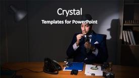  Presentation with detective - Beautiful slide deck featuring police intelligence - detective sitting in dark room backdrop and a dark gray colored foreground