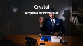  Presentation with detective - Theme enhanced with police intelligence - detective sitting in dark room background and a dark gray colored foreground