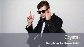  Presentation with intelligence - Beautiful slides featuring police intelligence - portrait of a serious man backdrop and a gray colored foreground