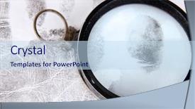  Presentation with fingerprints - Colorful PPT theme enhanced with police investigation - fingerprints close-up isolated on white backdrop and a sky blue colored foreground