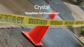  Presentation with caution - Colorful slides enhanced with police line - caution do not cross caution backdrop and a violet colored foreground