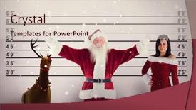  Presentation with jolly - PPT theme with police line - jolly santa opens his arms background and a lemonade colored foreground