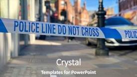  Presentation with crime scene tape - Slide set consisting of police line do not cross background and a gray colored foreground