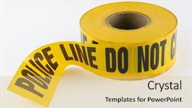  Presentation with tape - Colorful PPT theme enhanced with police line tape backdrop and a lemonade colored foreground