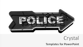  Presentation with blue neon - Slide deck featuring police-neon-police-arrow-sign and a white colored foreground