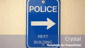  Presentation with huntington - Presentation theme enhanced with police-next-building-sign-blue background and a ocean colored foreground