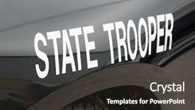  Presentation with vehicle - Amazing slides having police officer - white state trooper -decal backdrop and a dark gray colored foreground