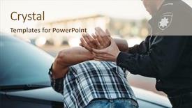 Presentation with road - PPT layouts featuring police officer arrests the driver background and a cream colored foreground