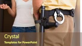  Presentation with police - Colorful slide deck enhanced with police officer at front door backdrop and a tawny brown colored foreground