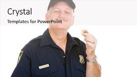  Presentation with police - Presentation having food law - police officer enjoys finishing off background and a lemonade colored foreground