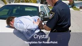  Presentation with well - Beautiful presentation theme featuring police officer handcuffing and arresting backdrop and a ocean colored foreground
