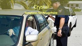  Presentation with police - Beautiful slide set featuring police officer has pulled backdrop and a tawny brown colored foreground