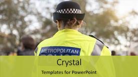  Presentation with control - PPT theme consisting of police officer in hi-visibility background and a yellow colored foreground