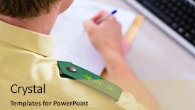  Presentation with police - Colorful theme enhanced with police officer in police station backdrop and a yellow colored foreground