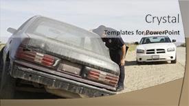  Presentation with roadside - Presentation featuring police-officer-inspecting-abandoned-car background and a light gray colored foreground
