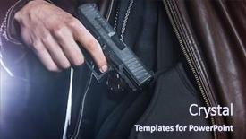  Presentation with gun - Presentation consisting of police officer is grabbing background and a wine colored foreground