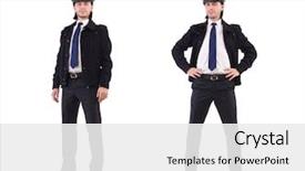  Presentation with police tribute - Slides enhanced with police officer isolated on white background and a white colored foreground