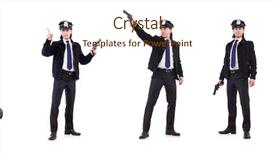  Presentation with police police - Theme featuring police officer isolated on white background and a cream colored foreground