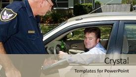  Presentation with drug police - Presentation theme featuring traffic stop - police officer pulling background and a mint green colored foreground