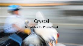  Presentation with american police - Presentation theme enhanced with police officer riding motorbike background and a lemonade colored foreground