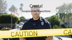  Presentation with caution tape yellow - PPT layouts featuring police officer standing behind yellow background and a light gray colored foreground
