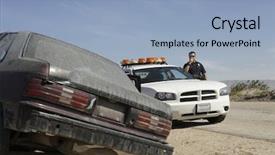  Presentation with roadside - Audience pleasing presentation design consisting of police officer talking on radio backdrop and a light blue colored foreground