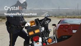  Presentation with policy writing - Audience pleasing slide deck consisting of police officer writing ticket backdrop and a gray colored foreground