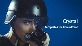  Presentation with police - Colorful PPT layouts enhanced with police paintball sport player wearing backdrop and a ocean colored foreground