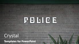 Presentation with crime - PPT layouts having police-police-sign background and a gray colored foreground