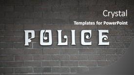  Presentation with crime - Presentation theme having police-police-sign background and a dark gray colored foreground