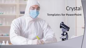  Presentation with lab - Slide deck enhanced with police report - expert criminologist working background and a light gray colored foreground