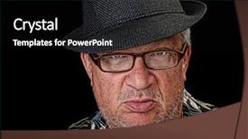  Presentation with black man - Beautiful slides featuring retirement police - striking portrait image backdrop and a black colored foreground