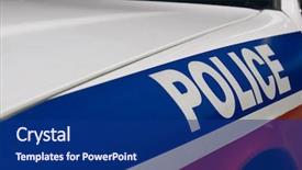  Presentation with american police - Slide set consisting of police sign on the side background and a navy blue colored foreground