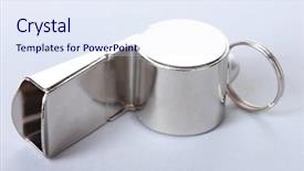  Presentation with whistle - Presentation theme having police sounds - sport metal whistle isolated background and a  colored foreground