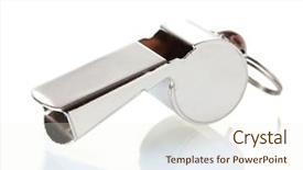  Presentation with whistle - Audience pleasing PPT theme consisting of police sounds - sport metal whistle isolated backdrop and a cream colored foreground