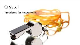  Presentation with whistle - Colorful presentation theme enhanced with police sounds - sport metal whistle isolated backdrop and a white colored foreground