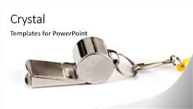  Presentation with whistle - Amazing slide set having police sounds - sport metal whistle isolated backdrop and a white colored foreground
