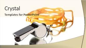  Presentation with whistle - Cool new presentation theme with police sounds - sport metal whistle isolated backdrop and a blonde colored foreground