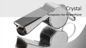  Presentation with whistle - PPT theme enhanced with police sounds - sport metal whistle isolated background and a  colored foreground