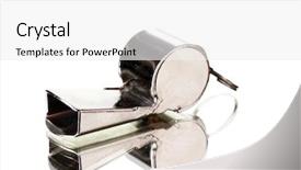  Presentation with whistle - Presentation design featuring police sounds - sport metal whistle isolated background and a  colored foreground