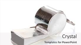  Presentation with whistle - Slide deck with police sounds - sport metal whistle isolated background and a  colored foreground