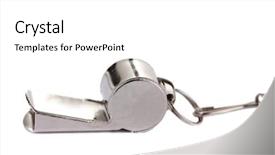  Presentation with whistle - Presentation theme featuring police sounds - sport metal whistle isolated background and a white colored foreground