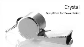  Presentation with whistle - Amazing presentation design having police sounds - sport metal whistle isolated backdrop and a  colored foreground