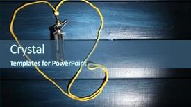  Presentation with whistle - PPT theme enhanced with baby girl blonde in children s room plays on a large bed background and a coral colored foreground.